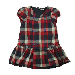 Fagottino Girls Navy | Red Plaid Dress size: 18-24 Months